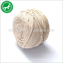 Corda 100% natural do algodão do algodão da corda para a suspensão de parede do macramé